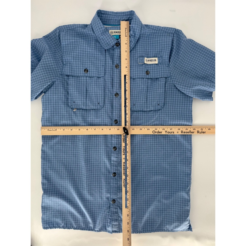 Magellan Outdoors Kids Blue Plaid Short Sleeve Fishing Shirt Size XL 18-20 - Picture 5 of 9